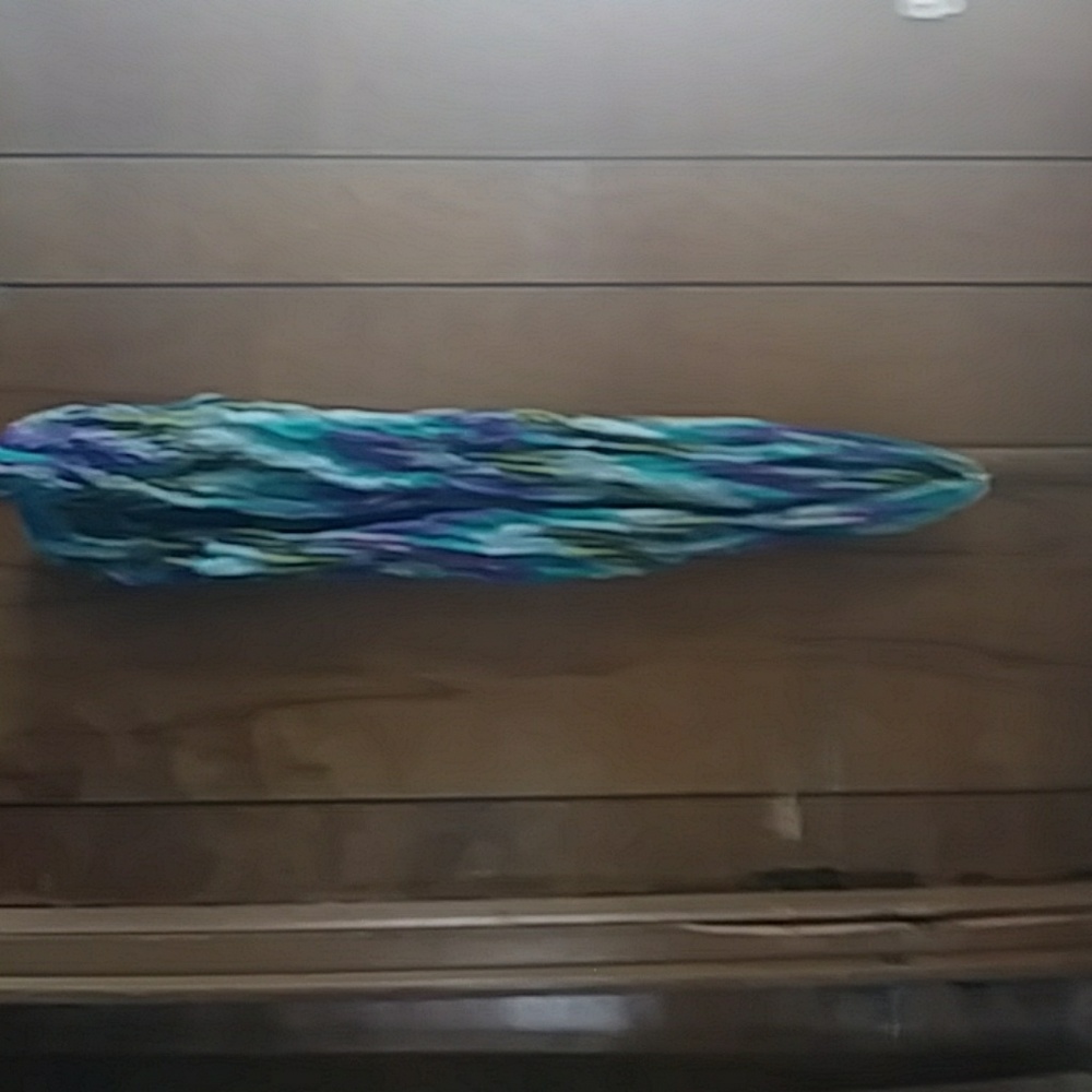 Blue striped infinity scarf